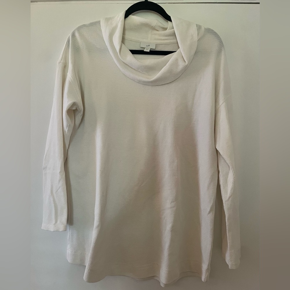White cowl neck sweater